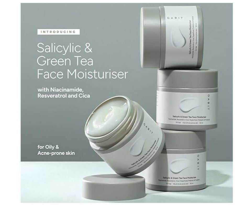 Gabit Salicylic Acid & Green Tea Face Moisturiser For Acne, Blackheads & Open Pores | Grocsy