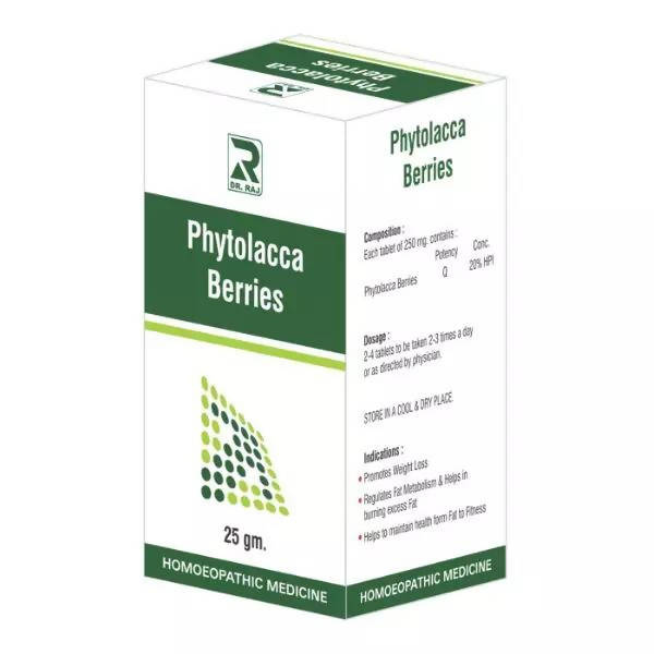 Dr. Raj Homeopathy Phytolacca Berries Tablets | Grocsy