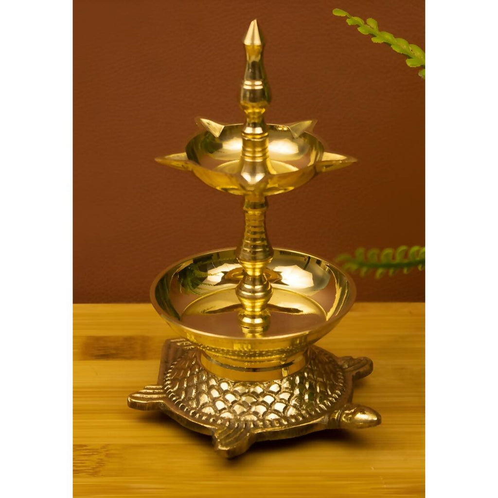 Spillbox Gold-Toned Brass Kachua Fancy Diya Pooja Essential | Grocsy