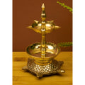 Spillbox Gold-Toned Brass Kachua Fancy Diya Pooja Essential | Grocsy