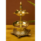 Spillbox Gold-Toned Brass Kachua Fancy Diya Pooja Essential | Grocsy