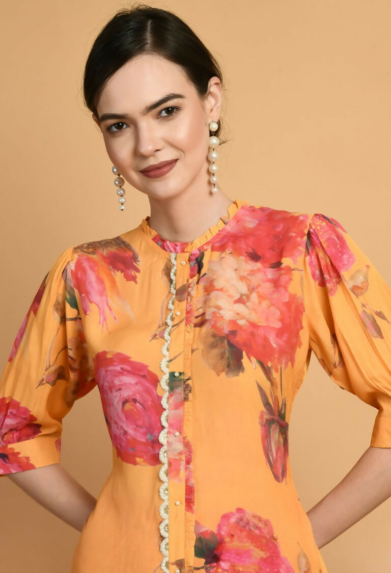 Joban Fashion Mustard Maslin Kurta Set | Grocsy
