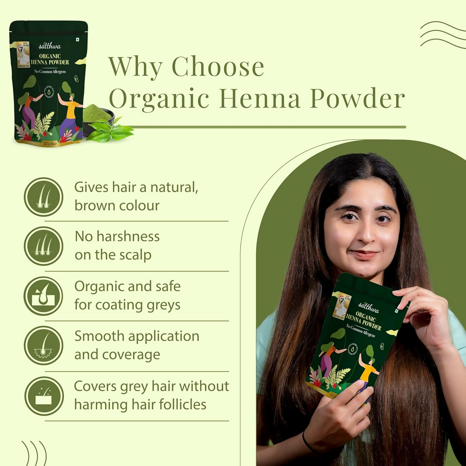 Satthwa Organic Henna Powder | Grocsy