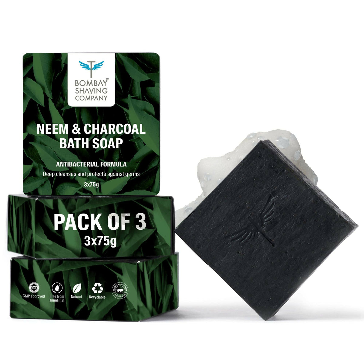 Bombay Shaving Company Charcoal and Neem Bath Soap for Men | Grocsy