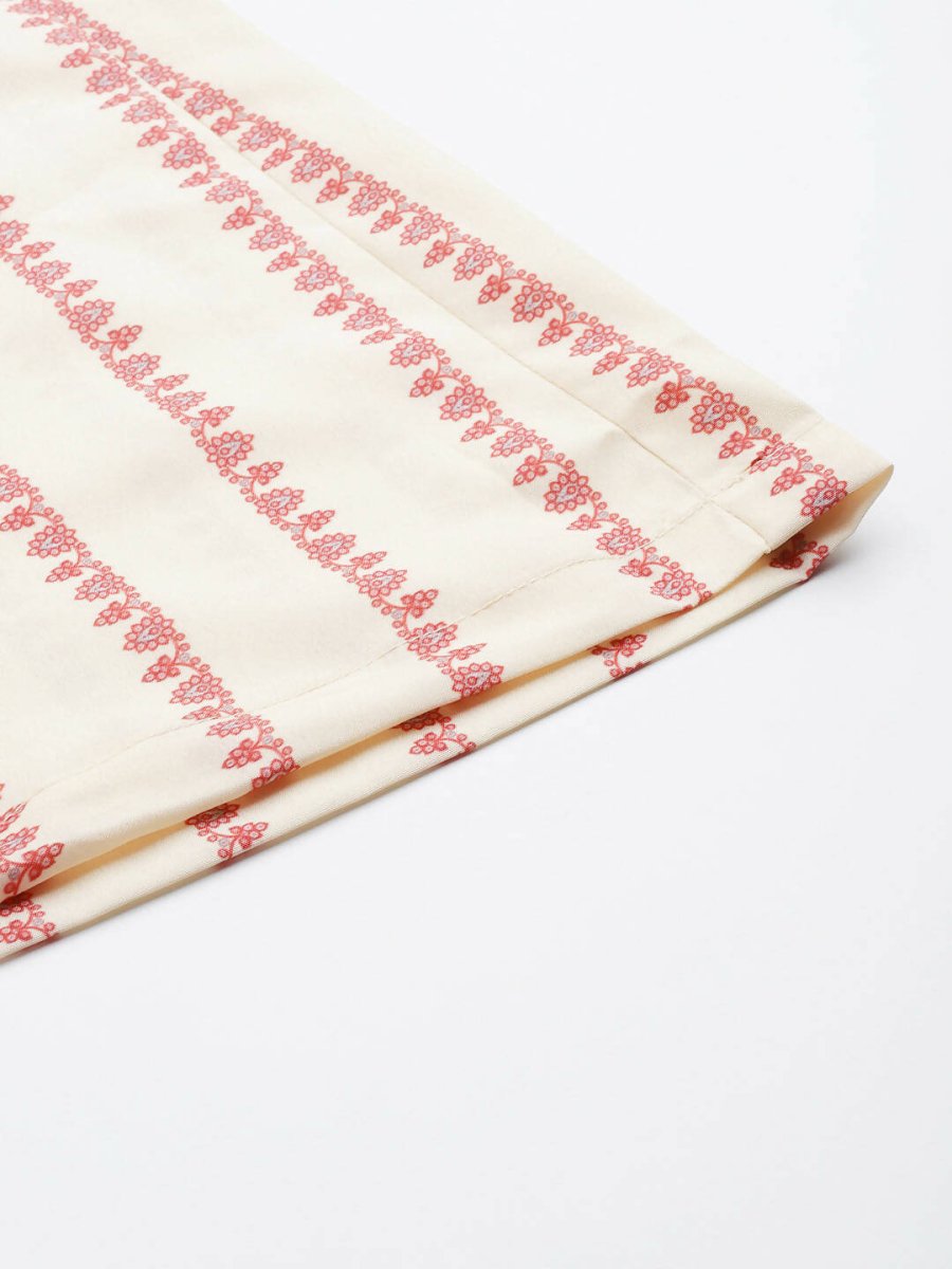 Ahalyaa Off White & Red Printed Basic Jumpsuit | Grocsy