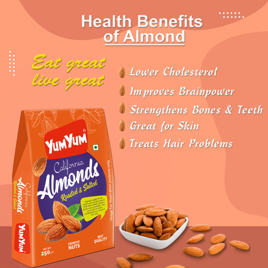 Yum Yum California Roasted & Salted Almonds Box | Grocsy