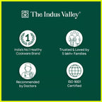 The Indus Valley TurboCuk Tri-ply Stainless Steel Fry Pan, Premium Quality, 3 Layer Thick Body, 100% Toxin-free, Non-stick, Induction & Gas,Spatula, 22/24/26 cm, 1.5/1.7/1.9L | Grocsy