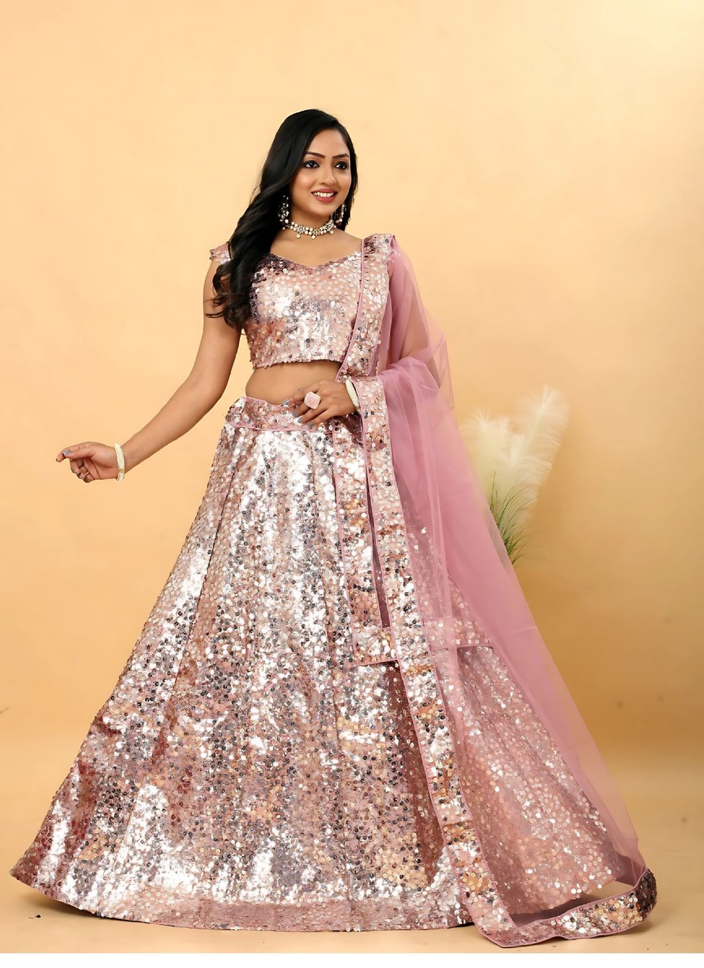 Lehenga Mart Designer Wedding Lehenga Choli For Women - Baby Pink | Grocsy