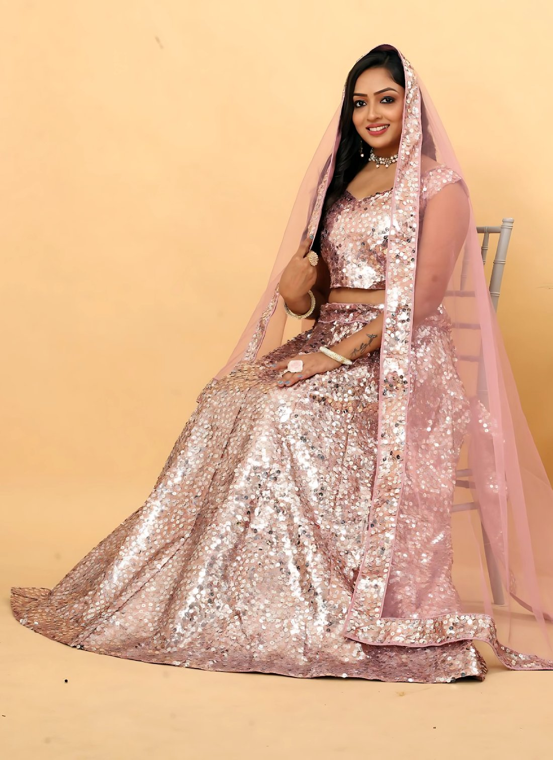 Lehenga Mart Designer Wedding Lehenga Choli For Women - Baby Pink | Grocsy