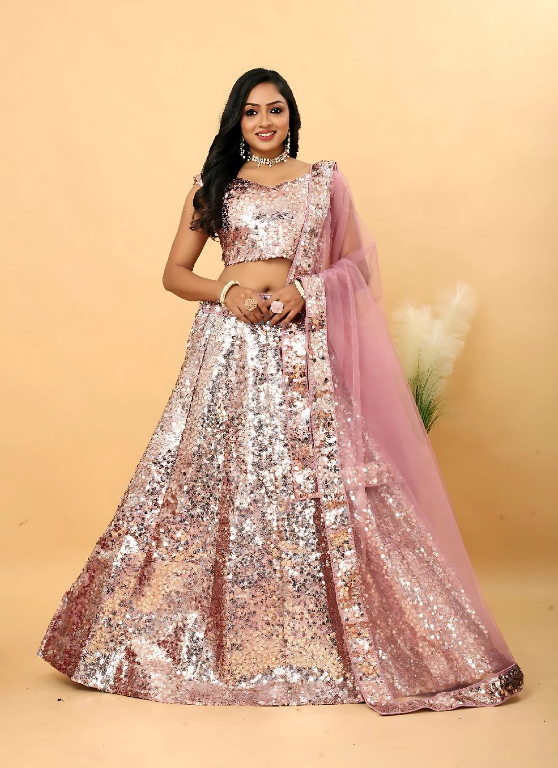 Lehenga Mart Designer Wedding Lehenga Choli For Women - Baby Pink | Grocsy