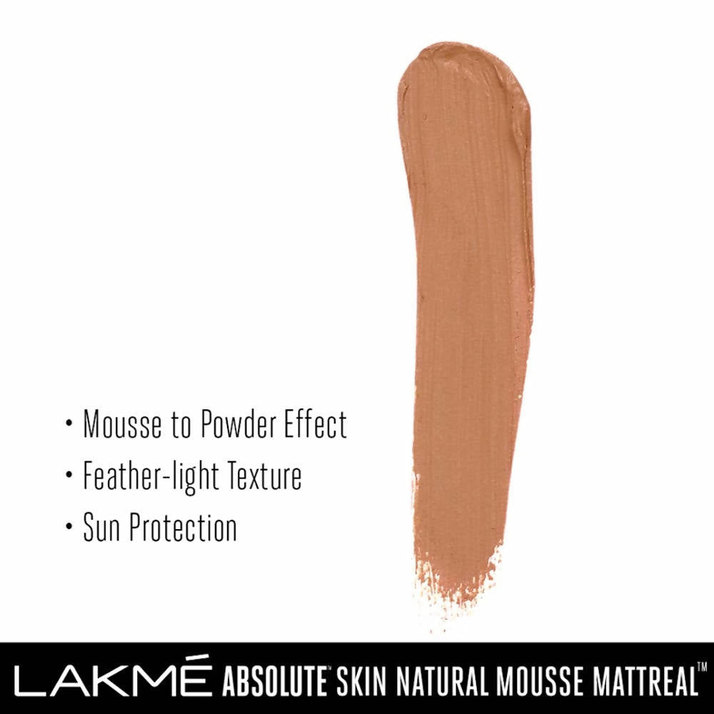 Lakme Absolute Skin Natural Mousse Mattreal Foundation - Medium Caramel | Grocsy