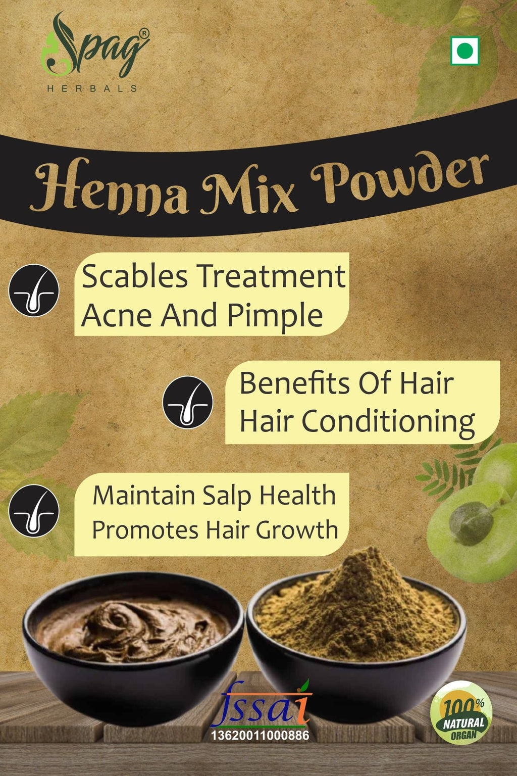 Spag Herbals Premium Henna Mix Powder | Grocsy