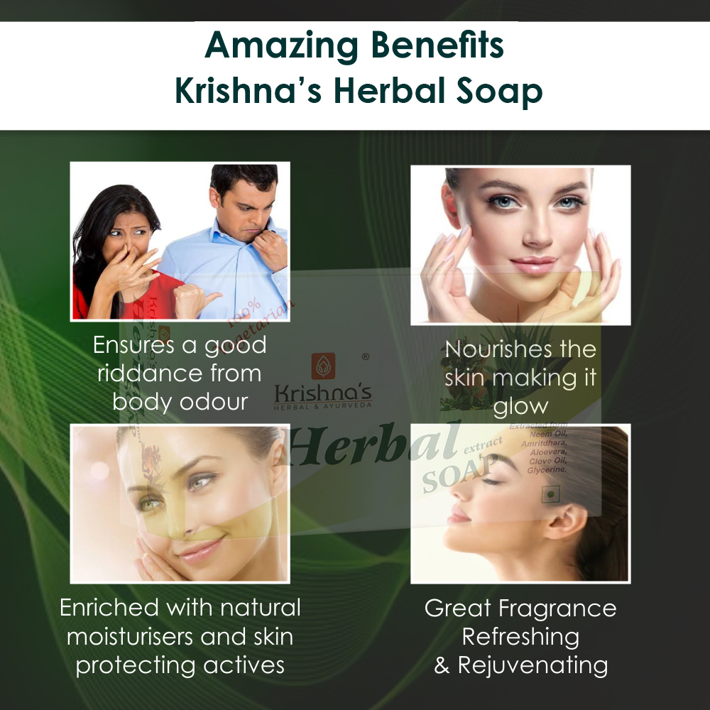 Krishna'S Herbal & Ayurveda Herbal Soap Fully Hydrated | Grocsy