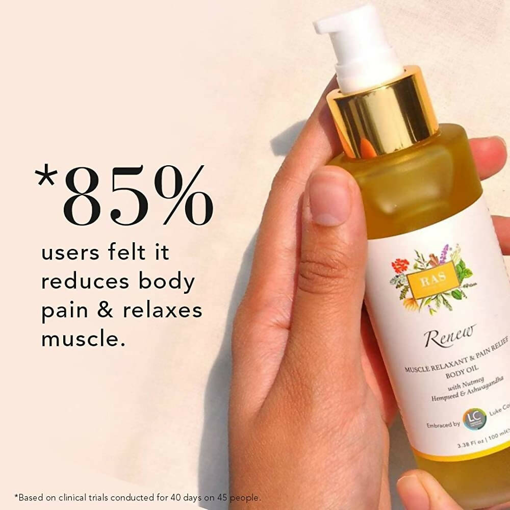 Ras Luxury Oils Renew Muscle Relaxant & Pain Relief Body Oil | Grocsy