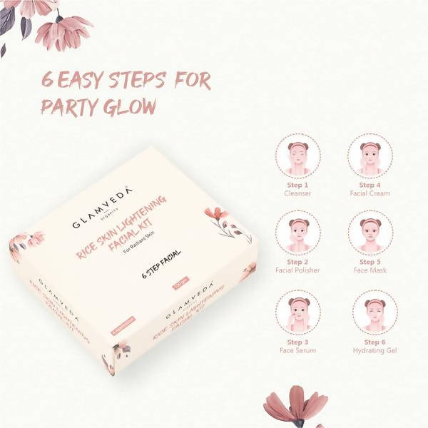 Glamveda Rice Skin Lightening Facial Kit | Grocsy