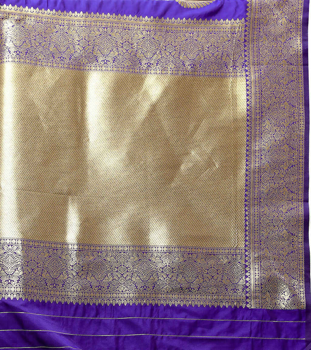 Lorenvalley Fashion Purple Soft Silk Woven Design Gold Zari Weaving Saree | Grocsy