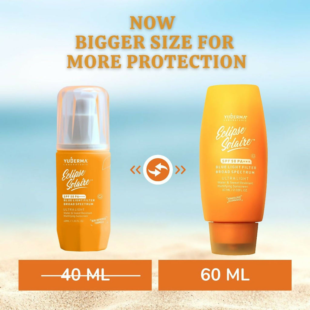 Yuderma Eclipse Solaire Mattifying Sunscreen For Normal Skin Type SPF 50 PA+++ | Grocsy