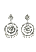 Mominos Fashion Johar Kamal Women's White Kundan Circles Earrings