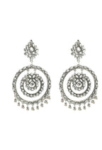 Mominos Fashion Johar Kamal Women's White Kundan Circles Earrings