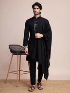 Vastranavya Traditional Festival Wear Viscose Thread & Sequence Embroidered Work Kurta Pant Set - Black | Grocsy