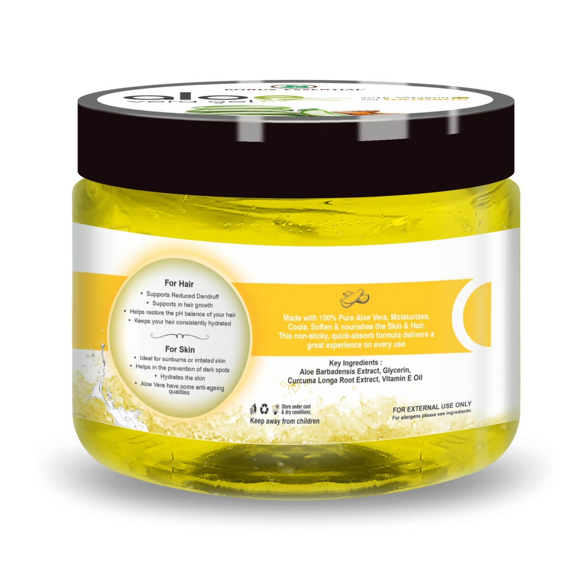 Korus Essential Aloe Vera Gel with Turmeric and Vitamin E | Grocsy