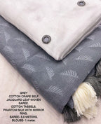 Grey Poly Georgette Woven Design Saree with Unstitched Blouse - Hiral Fashion | Grocsy