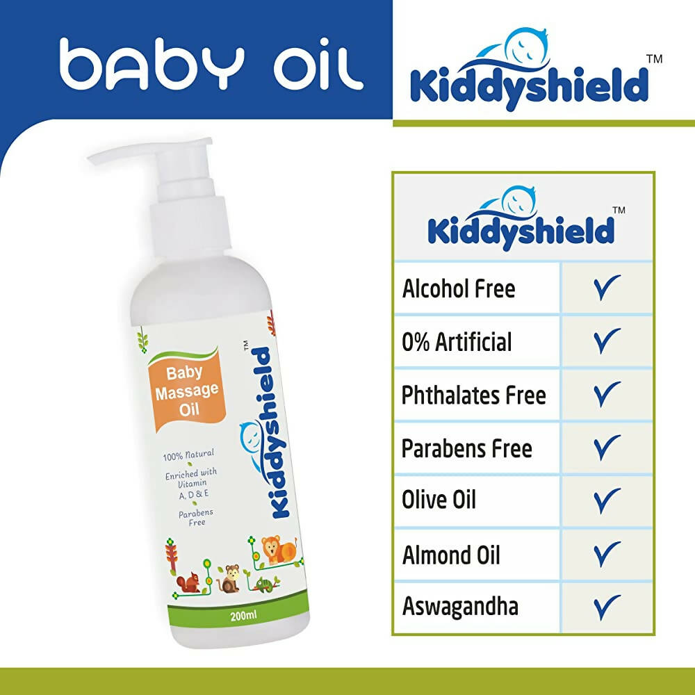 Kiddyshield Baby Massage Oil (Age 0-12 Years) | Grocsy