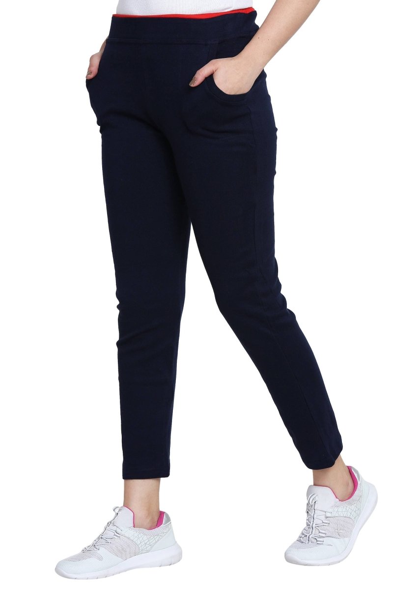 Asmaani Navy Blue color Hosiery Lower with Two Side Pockets. | Grocsy