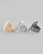 VOJ Pack of 3 Bracelet - Gold, Silver and Black Tonned Kada Bracelet.