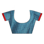 Vamika Blue Mirror Work With Jhalar Khadi Silk Saree (AASHI BLUE) | Grocsy