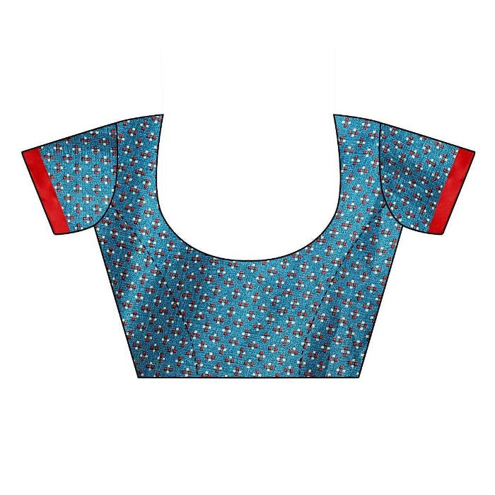 Vamika Blue Mirror Work With Jhalar Khadi Silk Saree (AASHI BLUE) | Grocsy