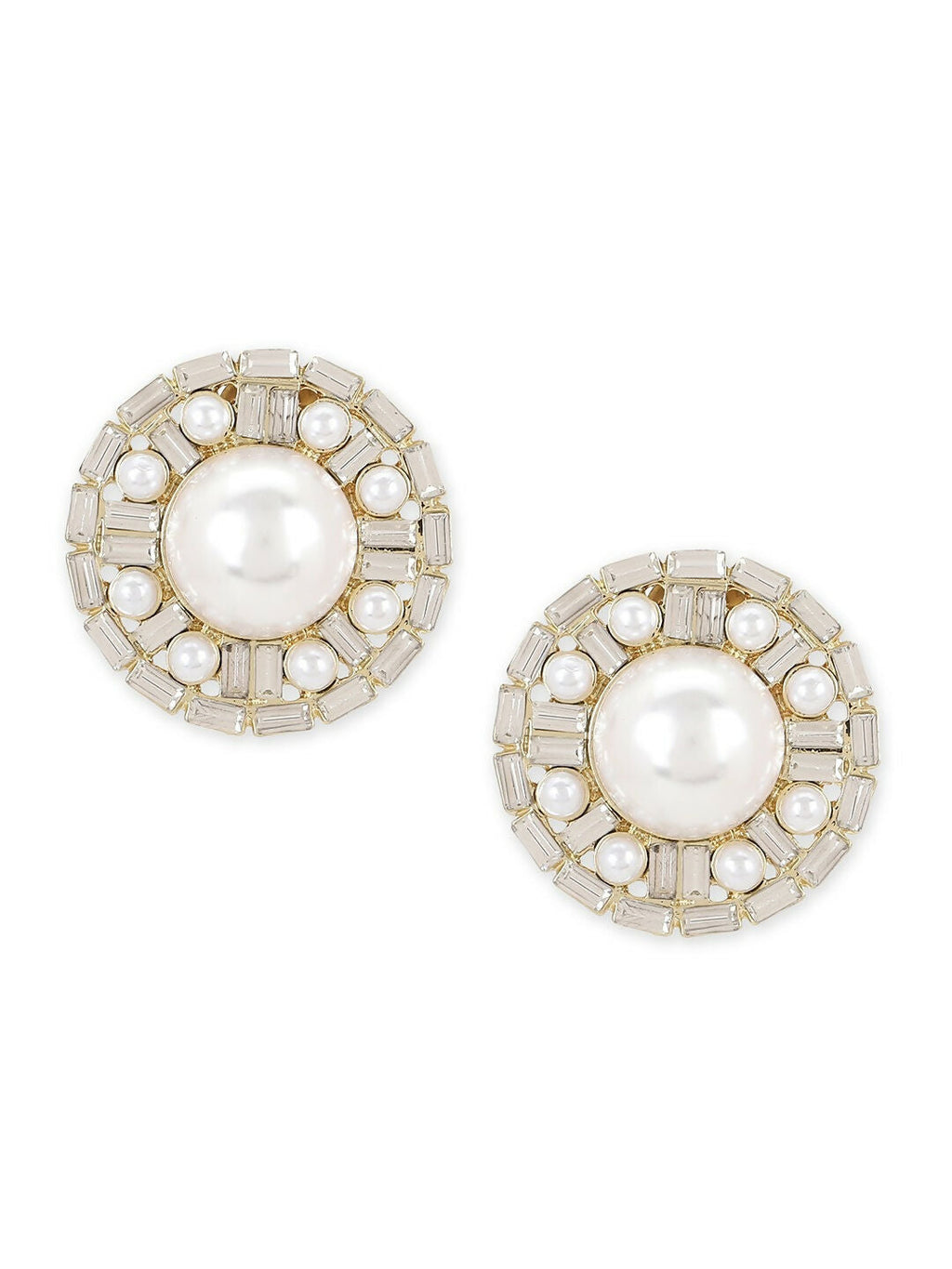 Round Pearl Earrings- Ruby Raang | Grocsy