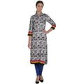 Kanoor Women's Multi Rayon Straight Kurti | Grocsy