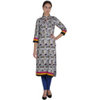 Kanoor Women's Multi Rayon Straight Kurti | Grocsy