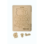 Kraftsman English Alphabets Wooden Jigsaw Puzzles Owl Shape Puzzle | Color Kit Included | Grocsy