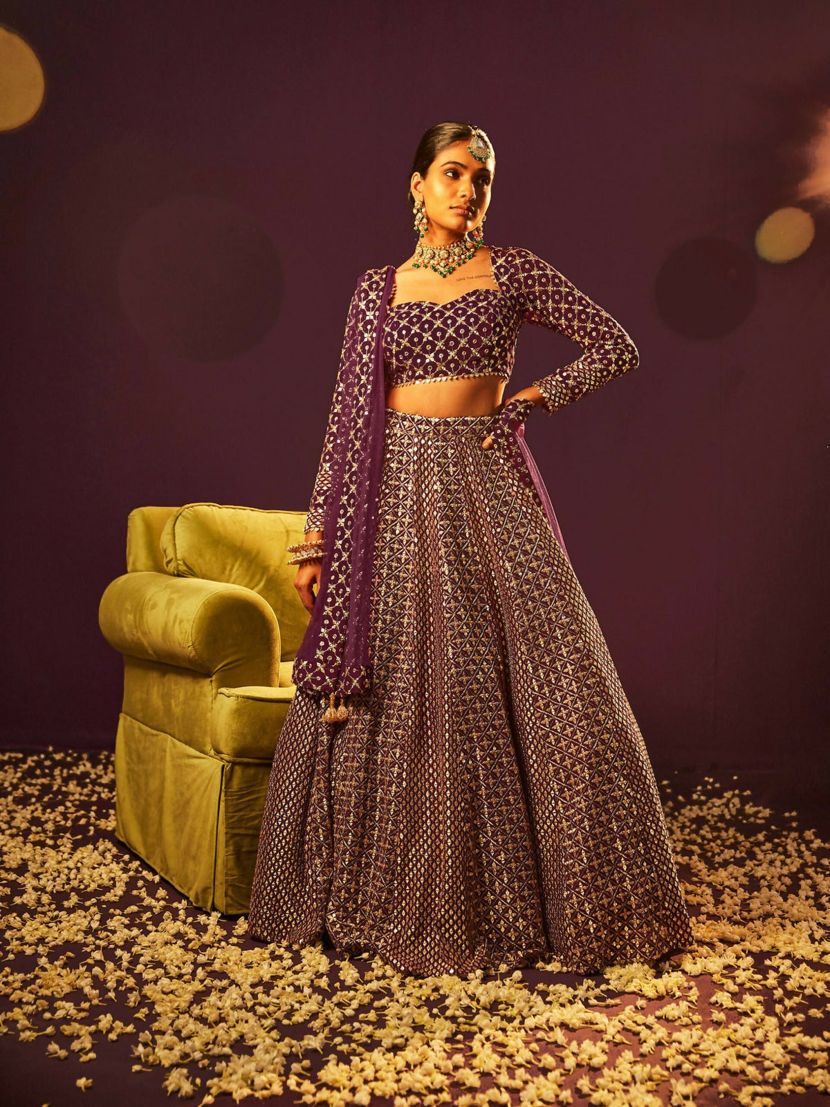 Lehenga Mart Designer Indian Wedding Lehenga Choli-Wine | Grocsy