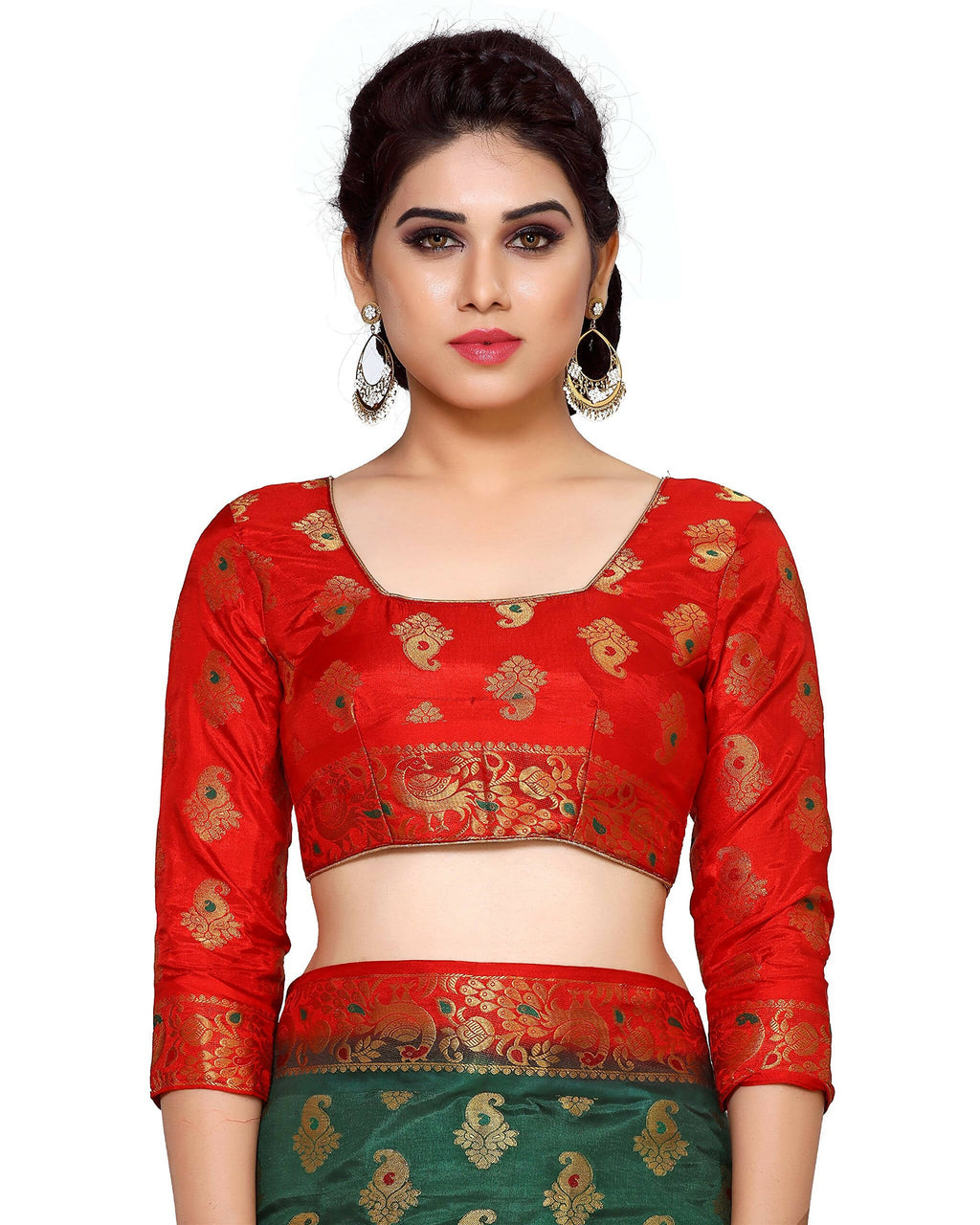 Mimosa Women's Green Kanchipuram Art Silk Saree | Grocsy