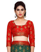 Mimosa Women's Green Kanchipuram Art Silk Saree | Grocsy