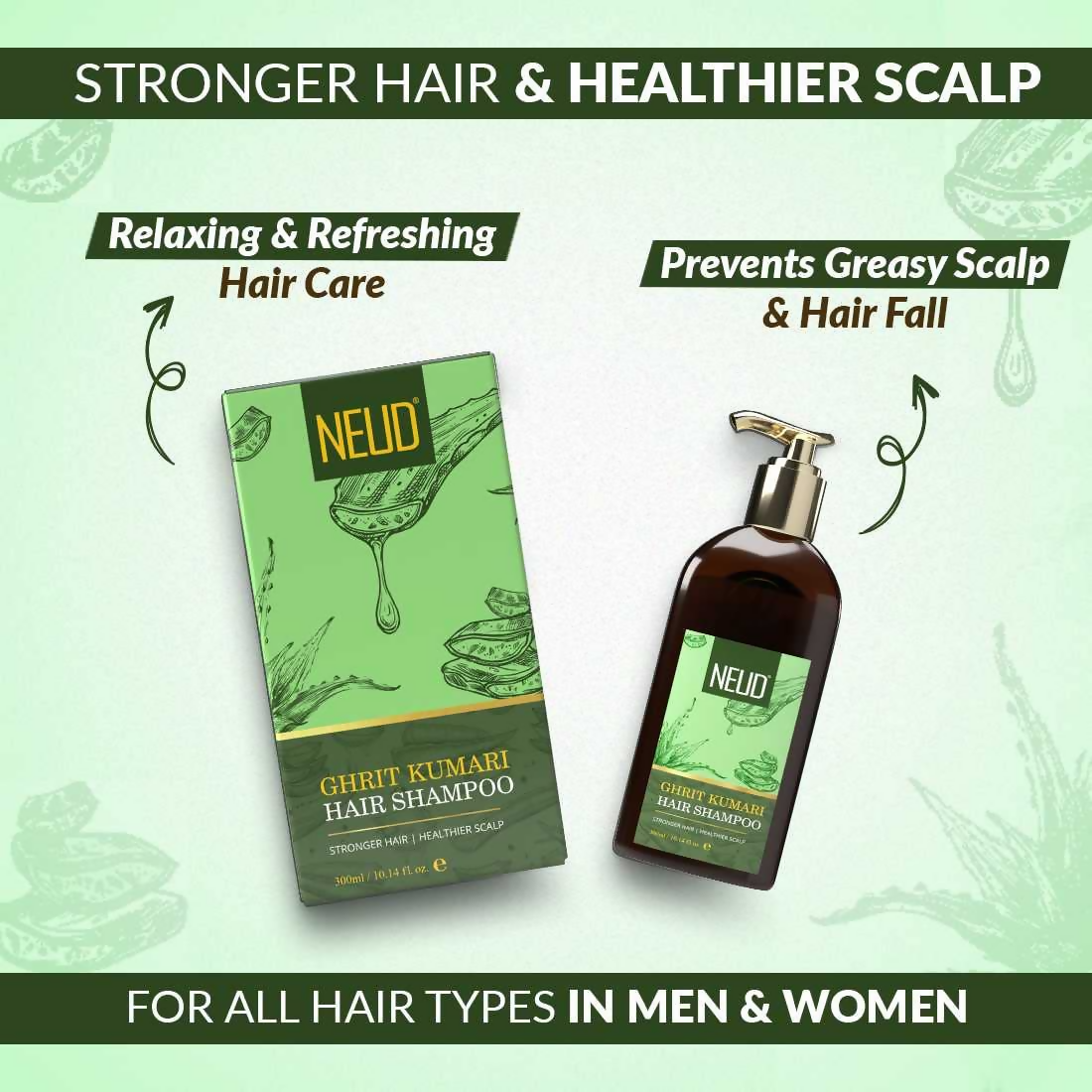 Neud Ghrit Kumari Hair Shampoo for Men & Women | Grocsy