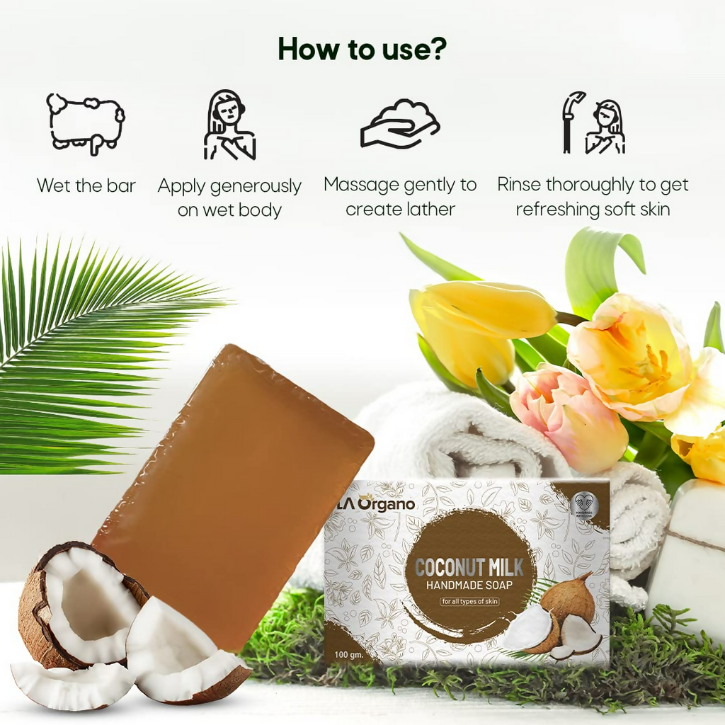 LA Organo Coconut Milk Handmade Natural Bath Soap | Grocsy