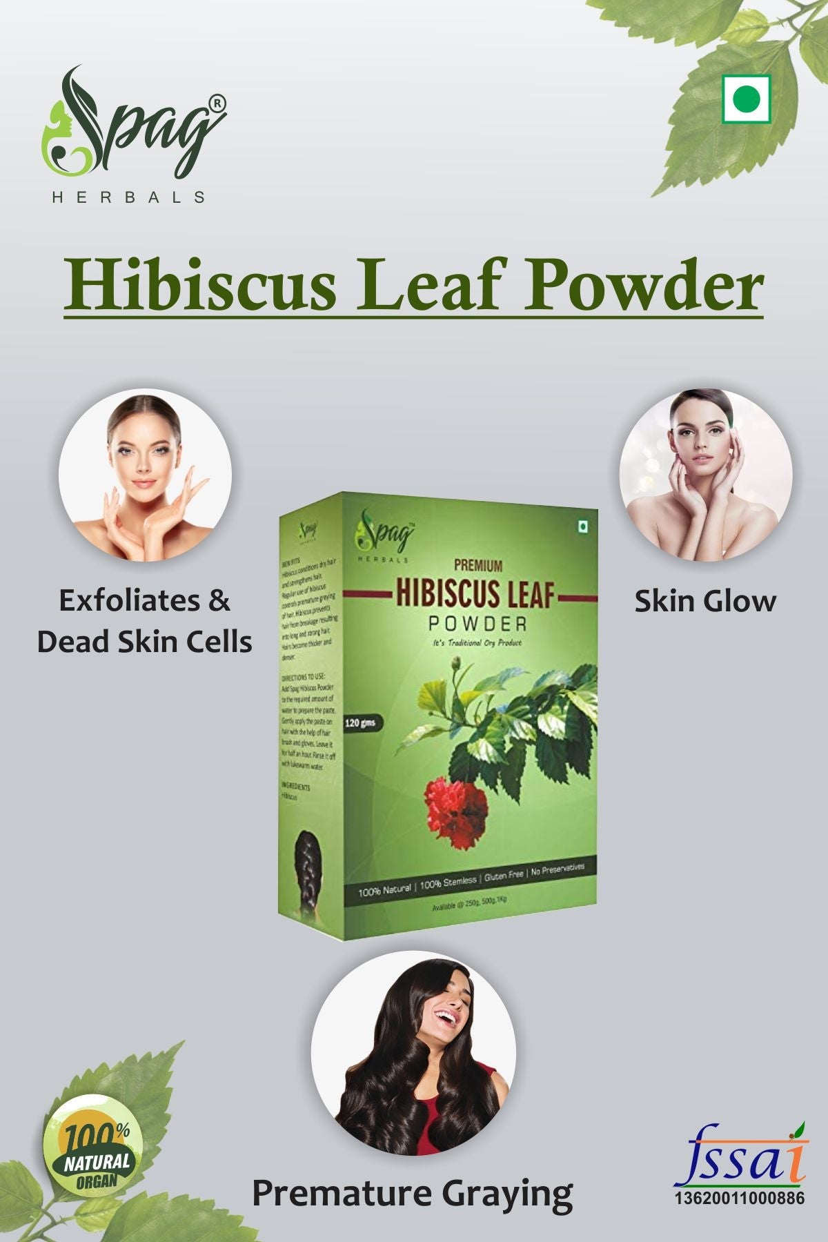 Spag Herbals Premium Hibiscus Leaf Powder | Grocsy