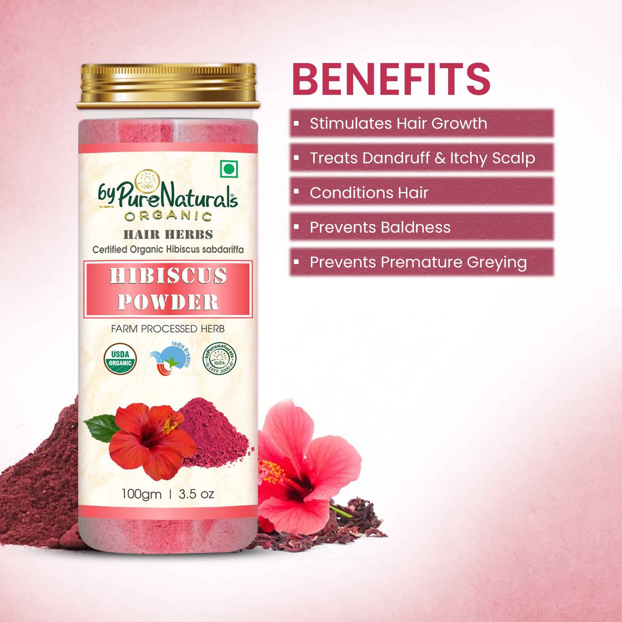 byPureNaturals Organic Hibiscus Powder | Grocsy