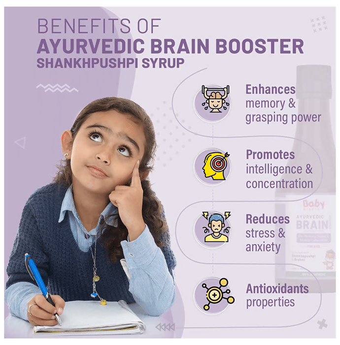 Babyorgano Brain Booster Shankhpushpi Syrup For Kids | Grocsy