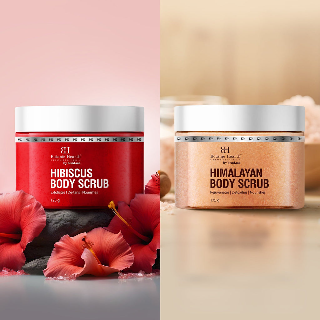 Botanic Hearth Deep Exfoliation Combo - Himalayan & Hibiscus Body Scrubs | Grocsy
