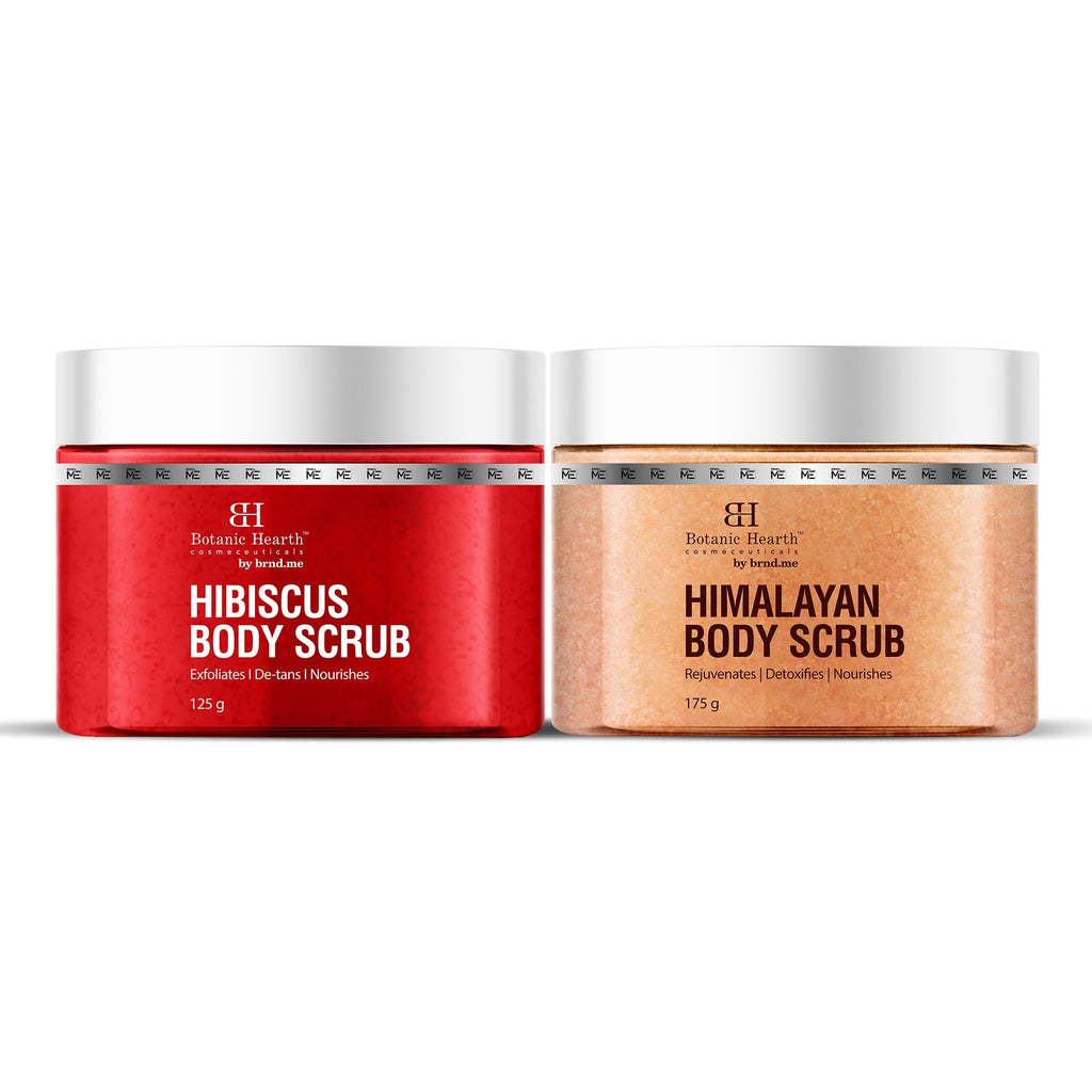 Botanic Hearth Deep Exfoliation Combo - Himalayan & Hibiscus Body Scrubs | Grocsy