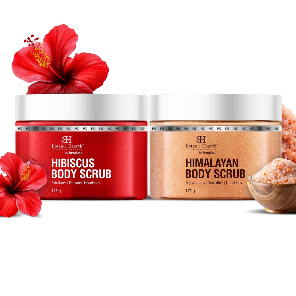 Botanic Hearth Deep Exfoliation Combo - Himalayan & Hibiscus Body Scrubs | Grocsy