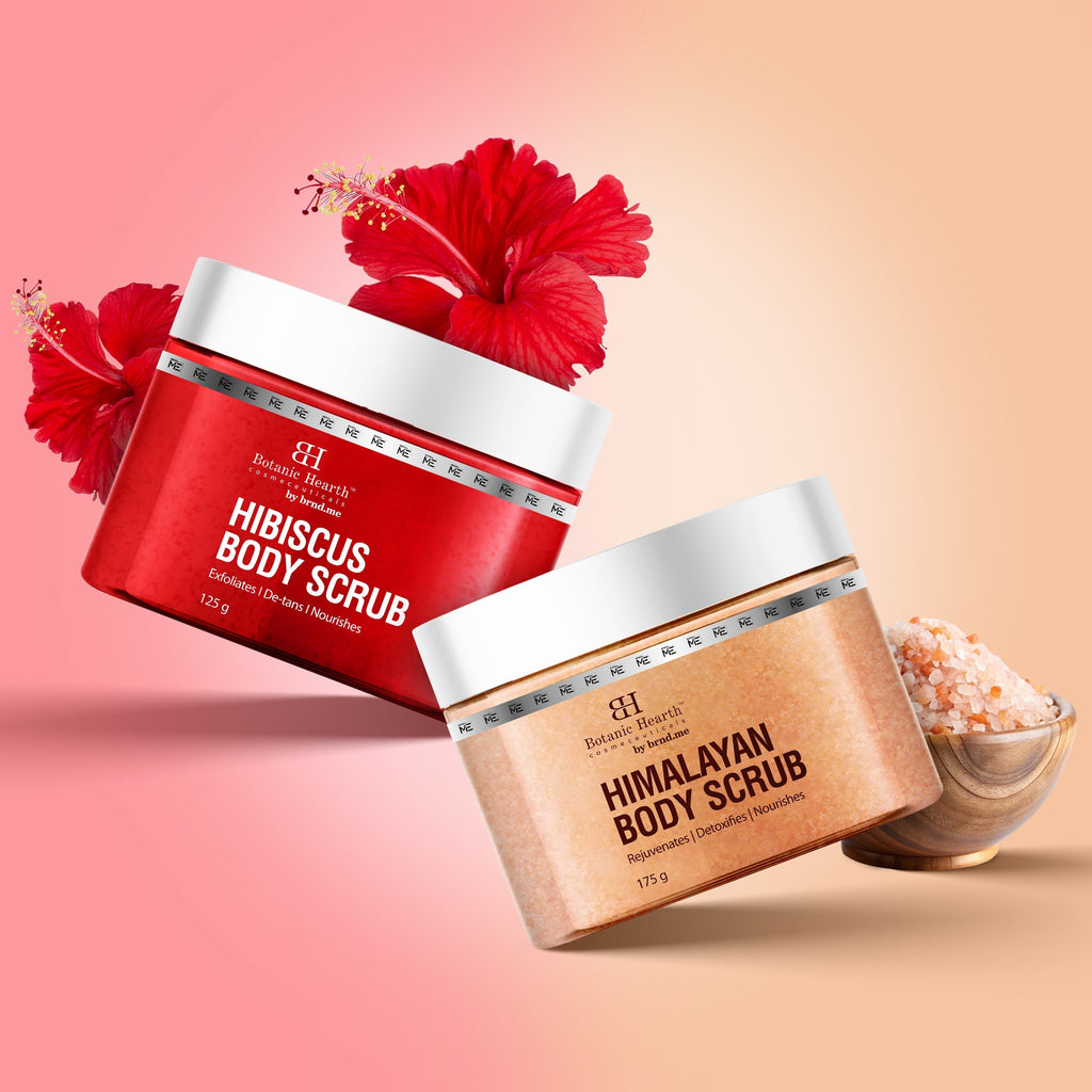 Botanic Hearth Deep Exfoliation Combo - Himalayan & Hibiscus Body Scrubs | Grocsy