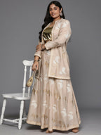 Ahalyaa Women's Traditional Wear Co-ords - Tan | Grocsy