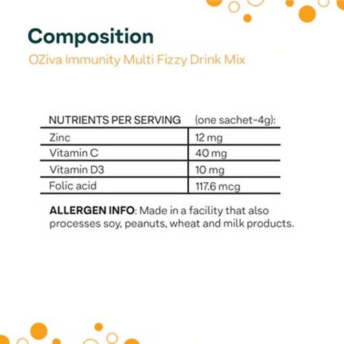 OZiva Plant Based Immunity Multivitamins Fizzy Drink Mix | Grocsy