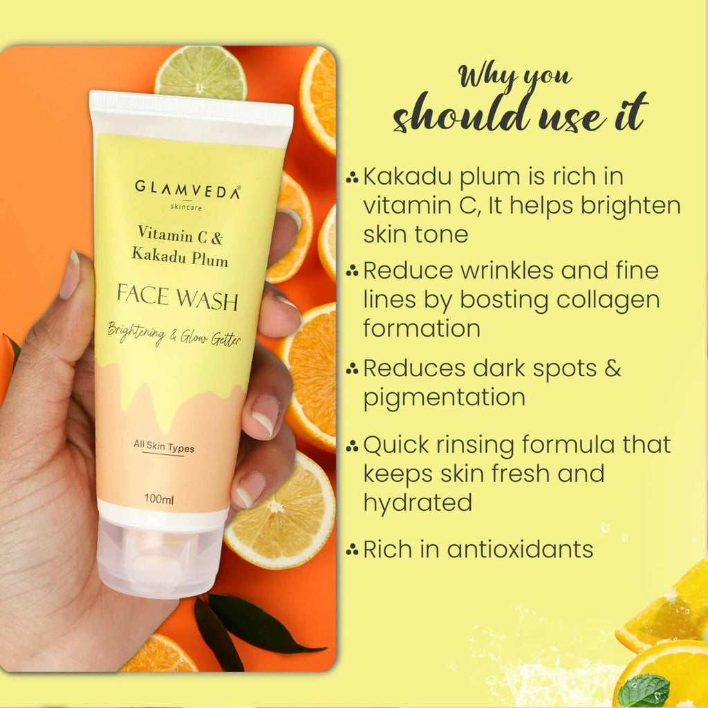 Glamveda Vitamin C & Kakadu Plum Face Wash | Grocsy
